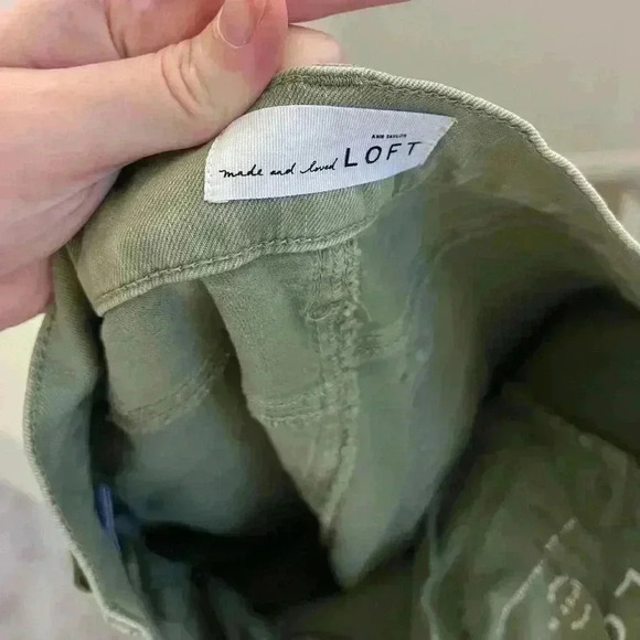 Loft olive sage green skinny crop style jeans womens size 29 - Picture 5 of 7